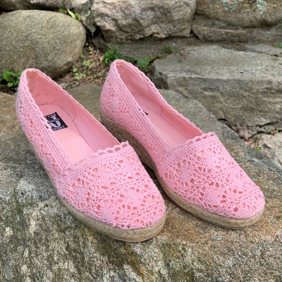 AJ Valenci Pink Lace Espadrilles Wedges-Size 8W - Picture 6 of 13